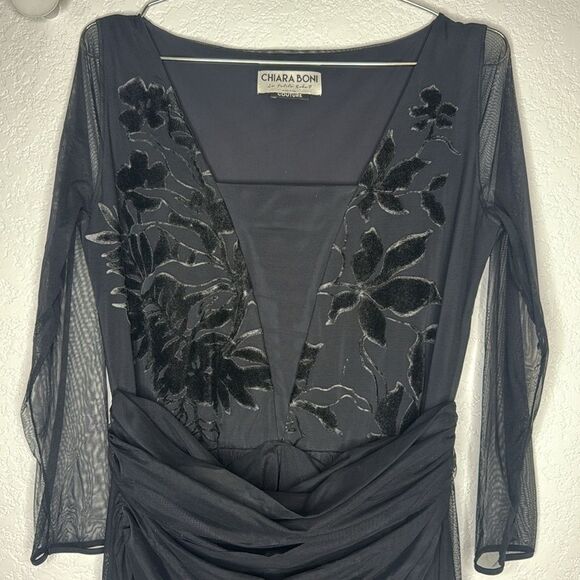 Chiara Boni Couture La Petite Robe Square Velvet
Floral Maxi Gown Tulle US 12 XL - Picture 3 of 15